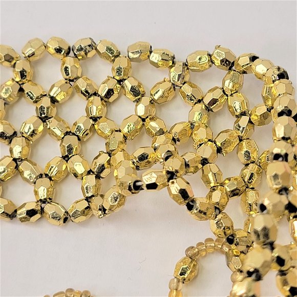 Gold Tassel Choker Necklace & Arm Wrist Jewelry Accessory Halloween Costume NEW - Picture 13 of 14